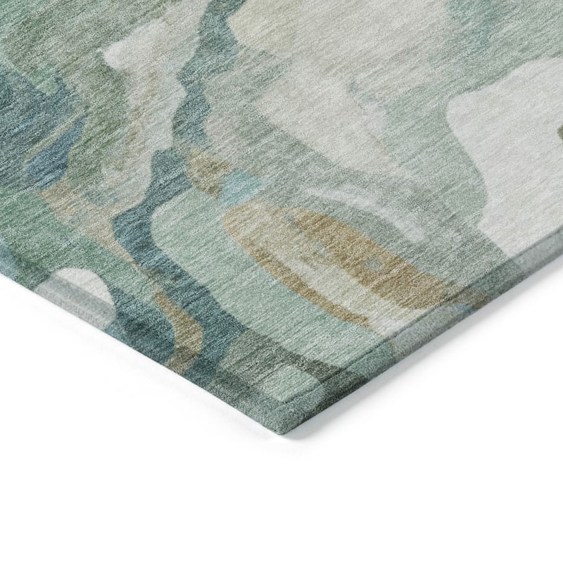 Machine Washable Indoor/Outdoor Modern Brushstrokes Chantille Rug