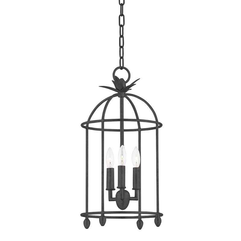 Brooks - Light Pendant - Black Iron/Vintage Gold Leaf Frame