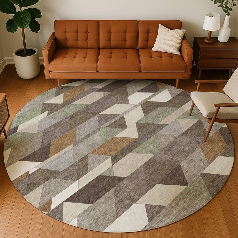 Machine Washable Indoor/ Outdoor Modern DeVaughn Chantille Rug