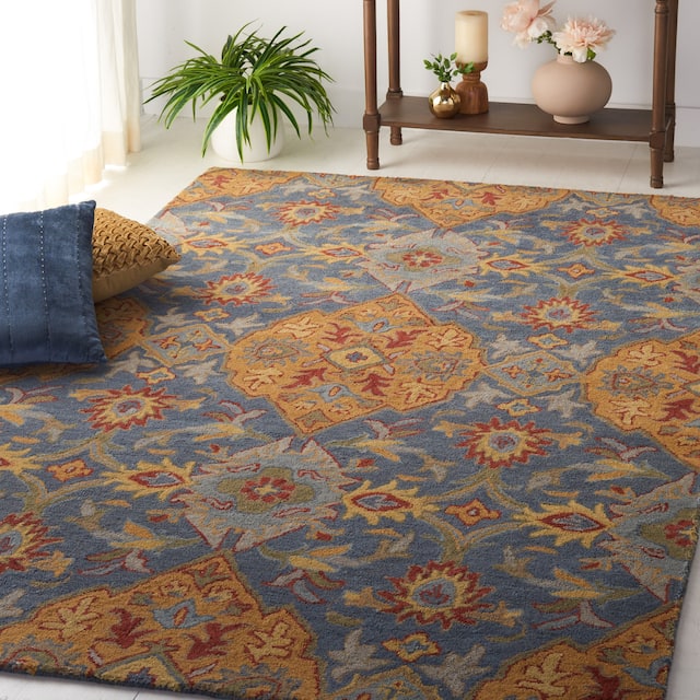 SAFAVIEH Heritage Oriental Hand-tufted Wool Area Rug - 3' x 5' - Navy/Gold