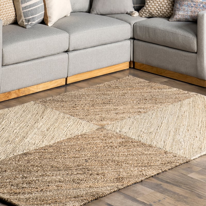 Nuloom Felicia Coastal Geometric Jute Area Rug