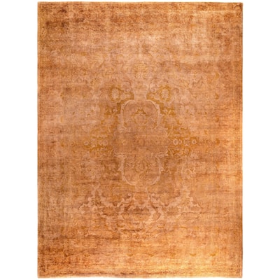 Overdyed One-of-a-Kind Hand-Knotted Area Rug - Beige - 10' 3" x 13' 8"