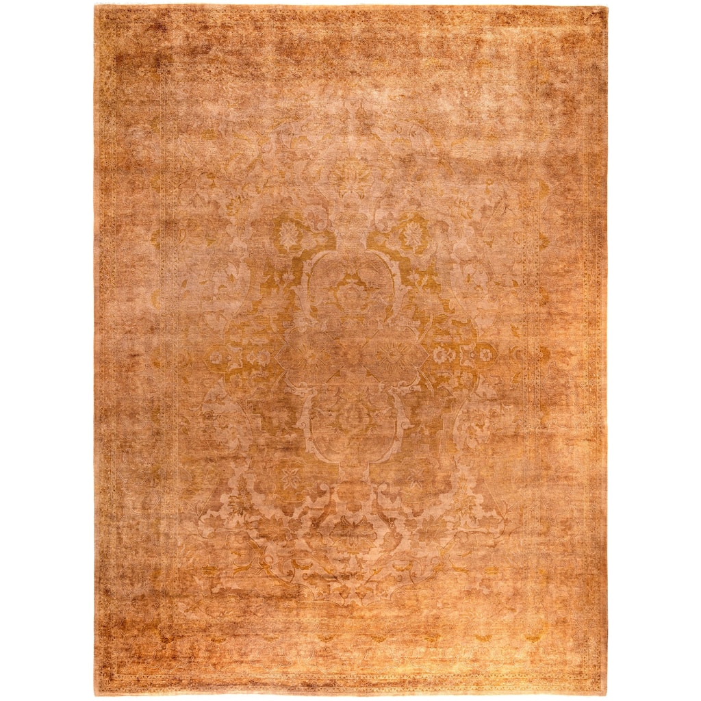 Overdyed One-of-a-Kind Hand-Knotted Area Rug - Beige - 10' 3" x 13' 8"