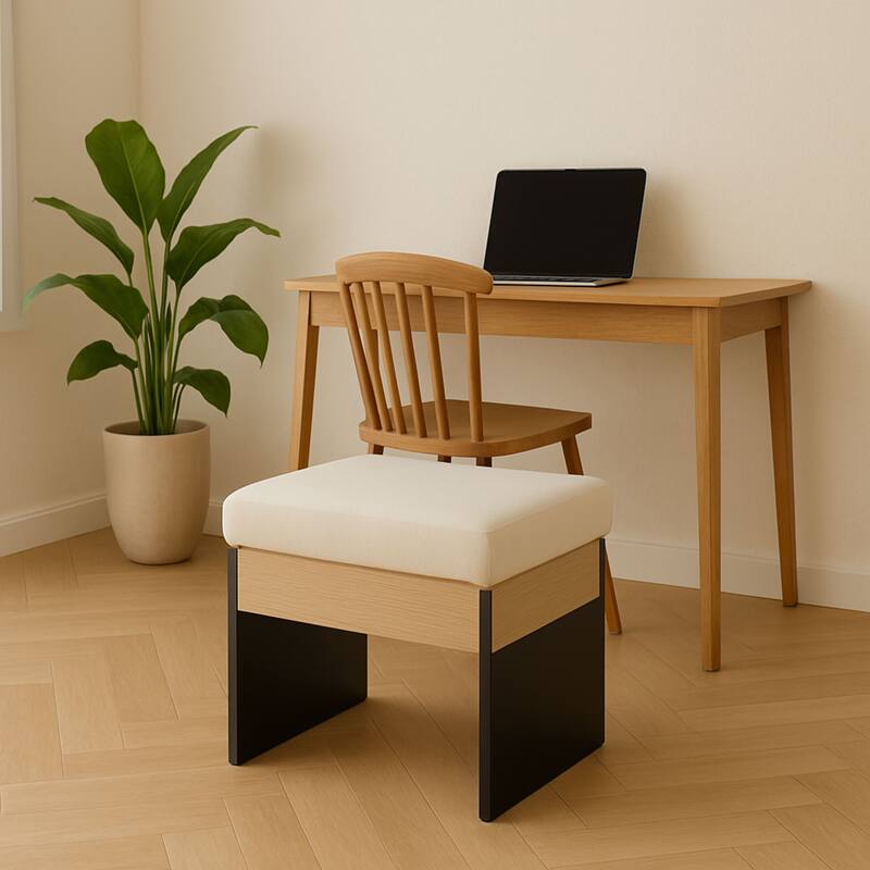 Modern Chenille Upholstered Bench with Foam Padding and MDF Frame