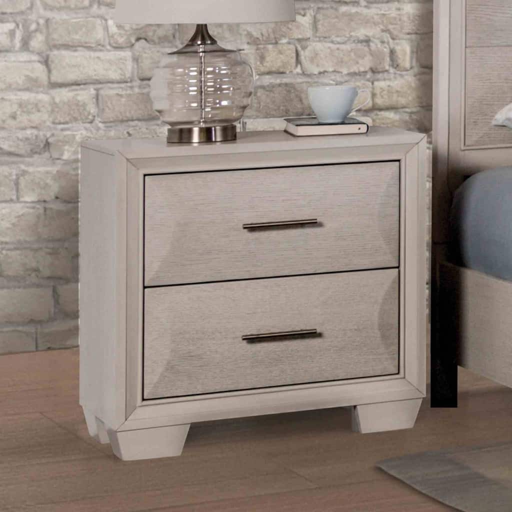 Transitional Nightstand - White Oak Finish with Dovetail Drawers
