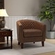 preview thumbnail 6 of 90, Axia Barrel PU Leather Accent Chair with Nailhead Trim