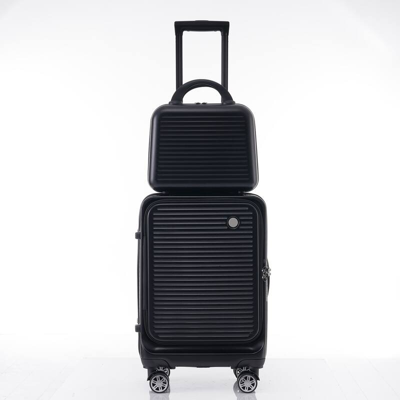 20 Inch Front Open Hardshell Luggage with Front Pocket and USB Port, 1 Portable Carrying Case