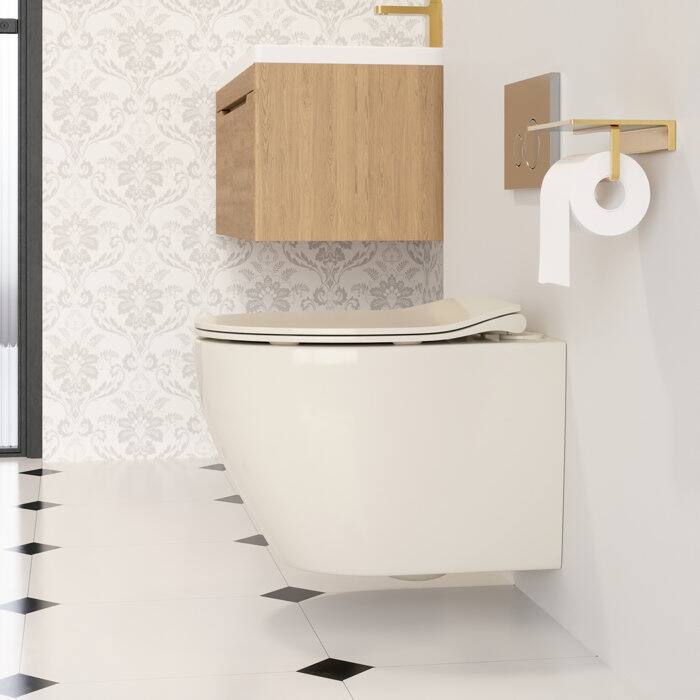 DeerValley Liberty 1.59 GPF Elongated Wall Hung Toilets Included Seat