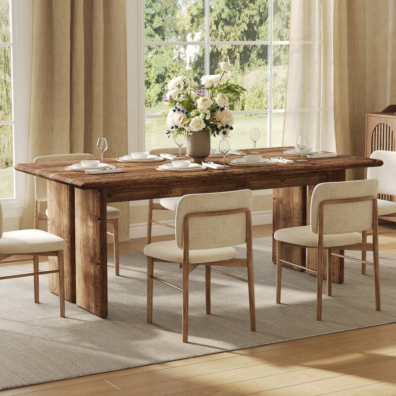 Solid Wood Dining Table, Large Rectangle Kitchen Table for Dining Room