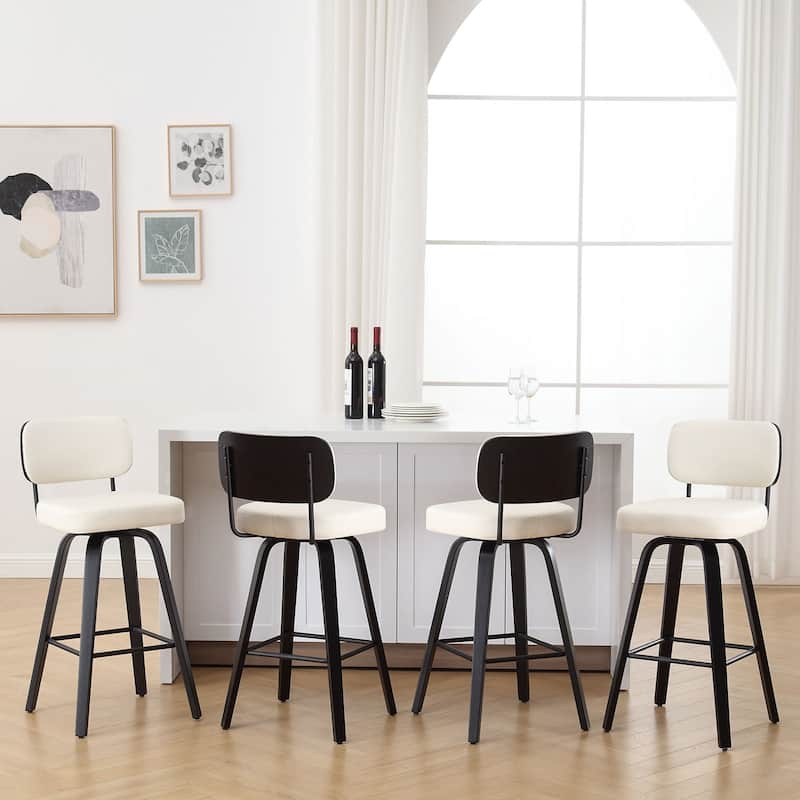 26"/29" Swivel Counter/Bar Stools with Black Bentwood Legs