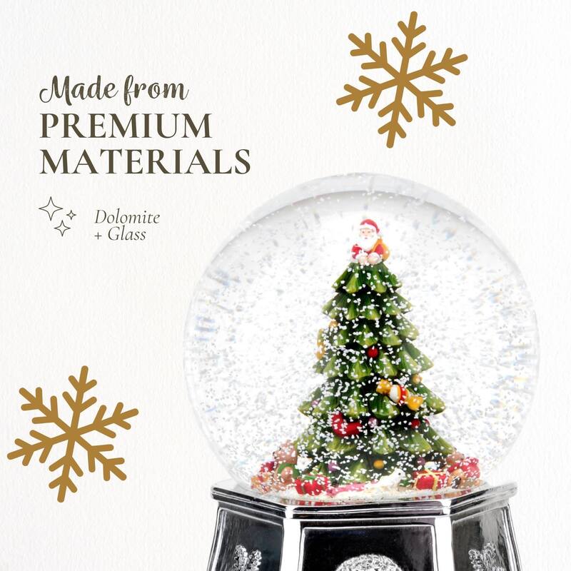 Spode Christmas Tree Musical Tree Snow Globe - 5.5" D x 6.5" H