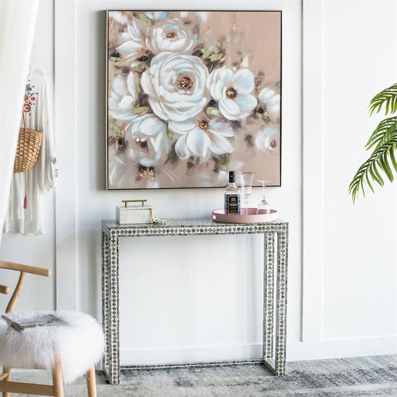 36" x 36" Square Framed Wall Art Flower Canvas Print,Home Decor