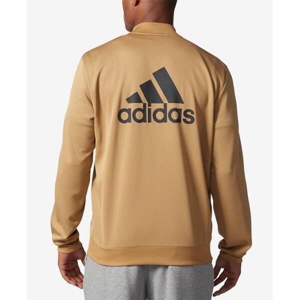 Shop Adidas Brown Mens Size Xl Back Logo Print Front Zip Bomber Jacket Overstock 27120725