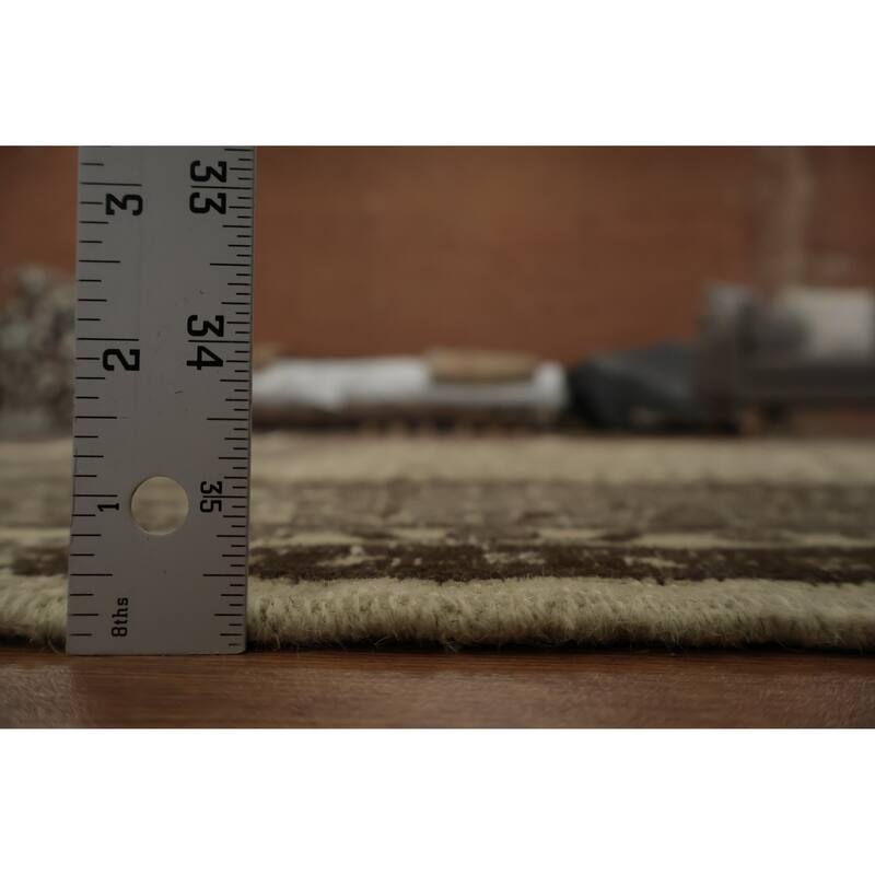 Hand Knotted Oriental 100% Wool Carpet Transitional Floral Beige & Ivories Anatolian Area Rug - 9' 2'' X 6' 2''