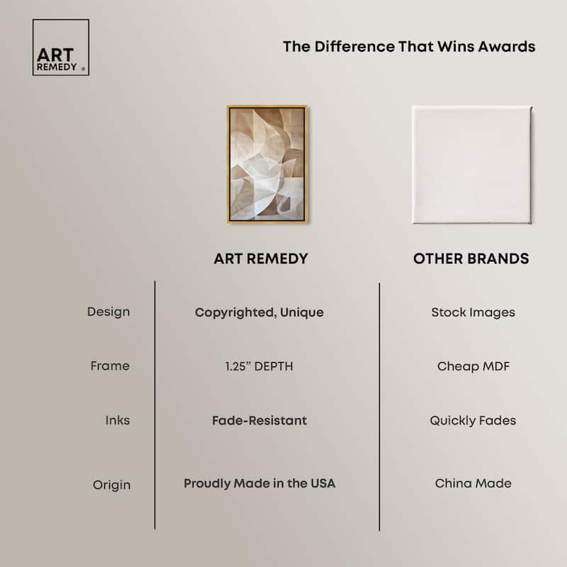 Art Remedy Scattered Thoughts Framed Abstract Shapes 1 Piece Canvas Wall Art