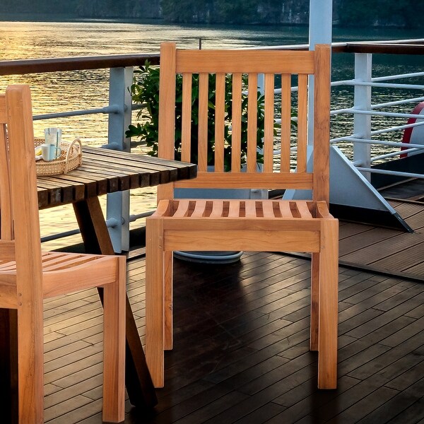 Chic Teak Elzas Teak Wood Indoor/ Outdoor Dining Side Chair - Bed