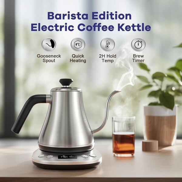 Electric Gooseneck Kettle With LCD Display Automatic Shut Off