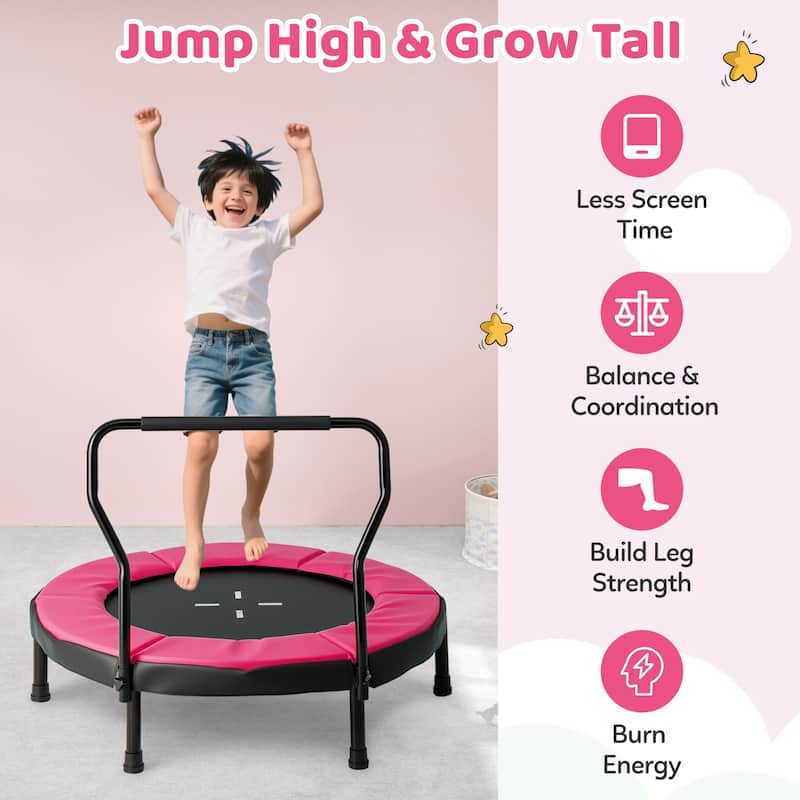 Gymax 40'' Trampoline for Kids Indoor/Outdoor Fitness Trampoline w/