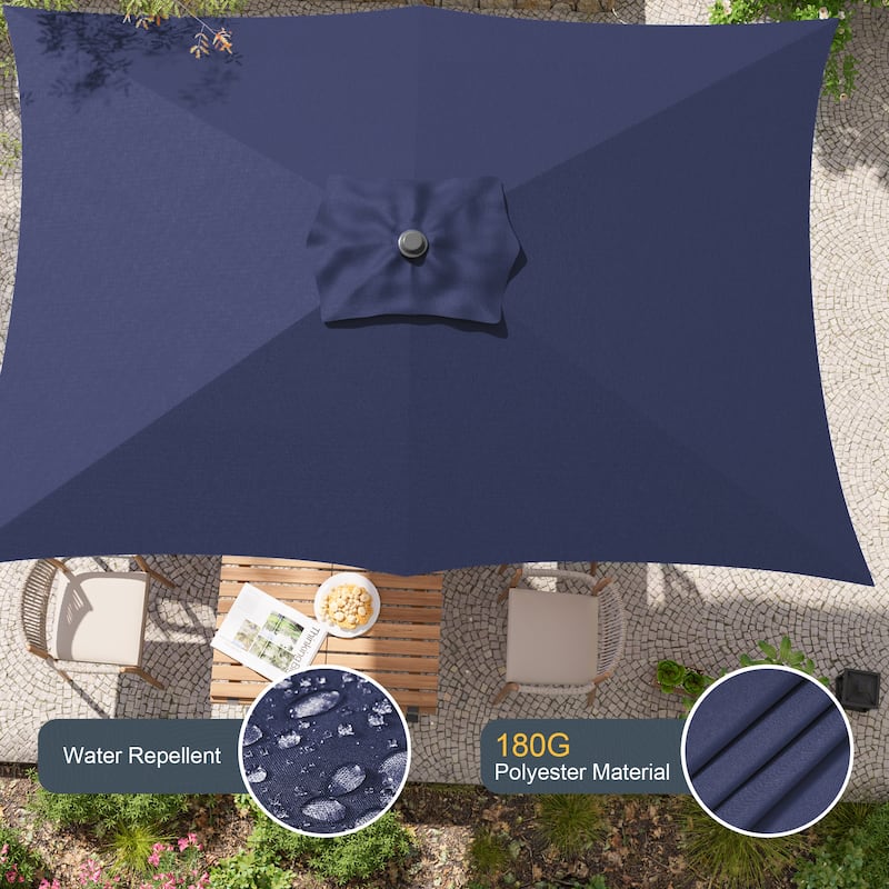 LIVOOSUN 10 x 6.5ft Outdoor Market Patio Umbrella w/Tilt and Crank