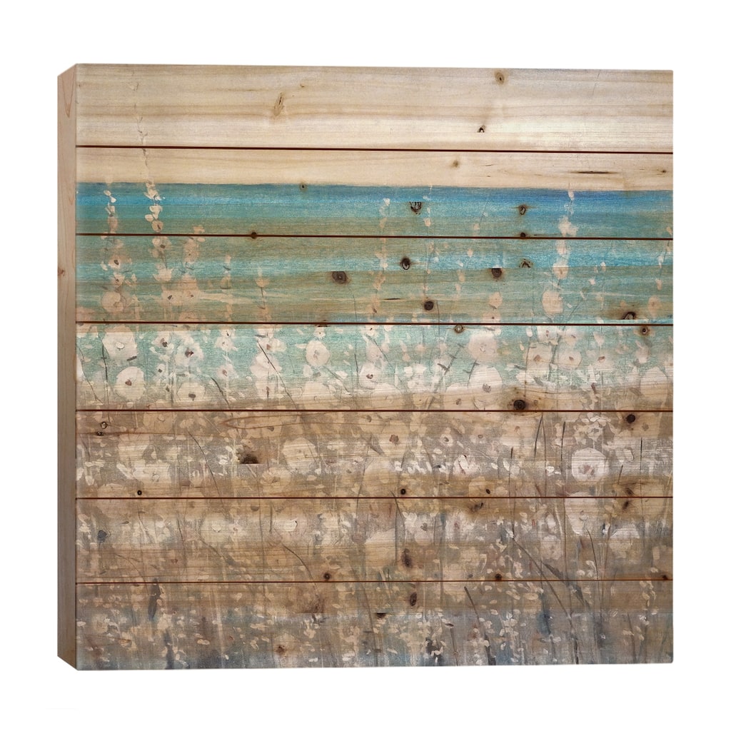 Flowers by the Sea I Print On Wood by Tim OToole - Multi-Color