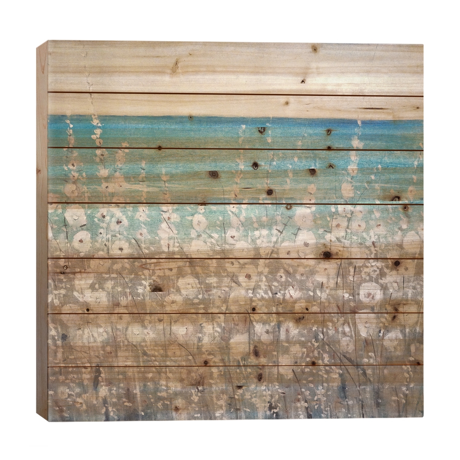 Flowers by the Sea I Print On Wood by Tim OToole - Multi-Color