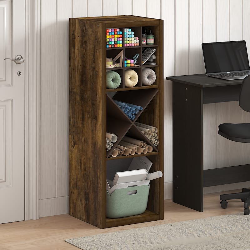 Furinno Cubicle Open Back Decorative Cube Storage Organizer, 3-Cube, White