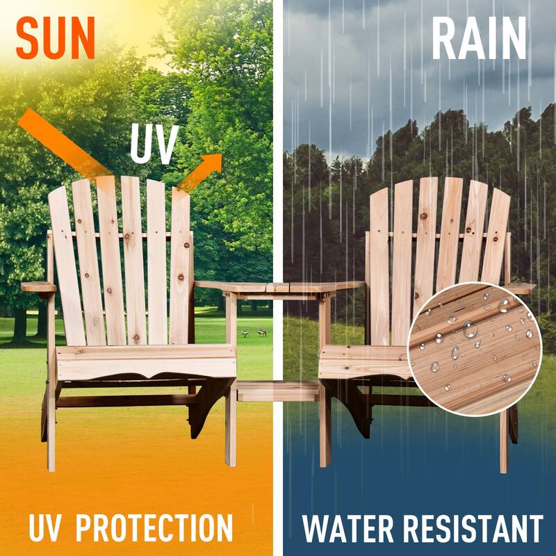 Armopa Wood Adirondack Chairs with Attached Center Table by Havenside Home