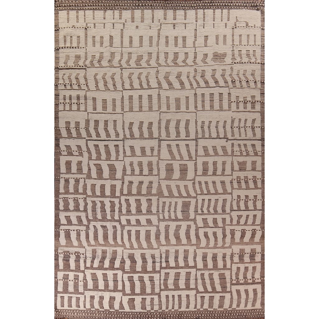 Moroccan Oriental Large Area Rug Handmade Wool Carpet - 11'8"x 16'2"