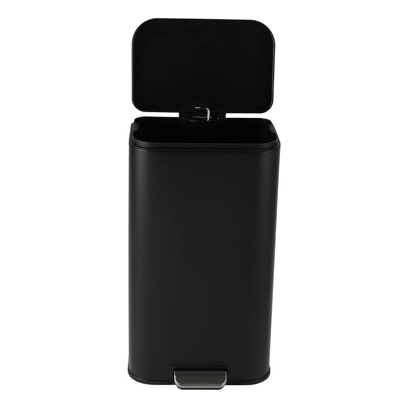 5.3 Gal Soft-Close Lid Stainless Steel Trash Can for Kitchen, Bathroom, Office - Black