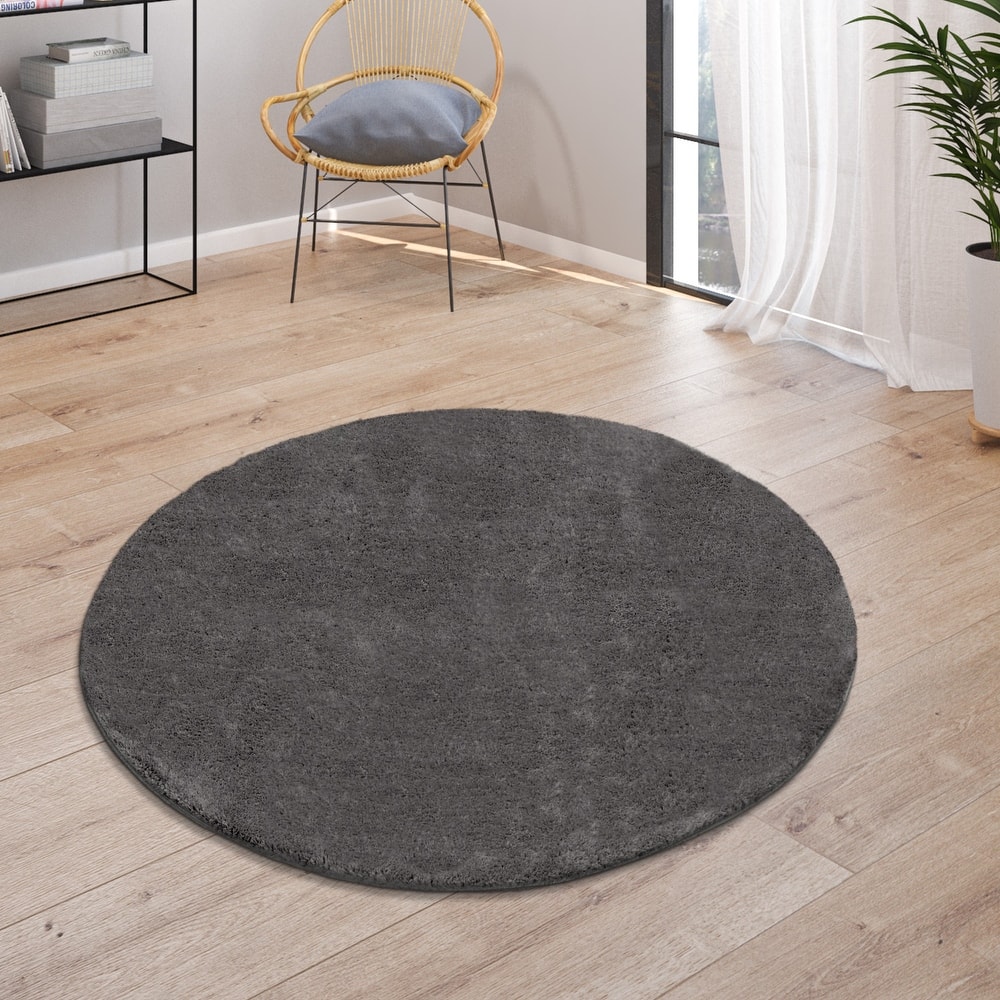 Soft Washable Area Rug with Anti-Slip Backing in solid Colors