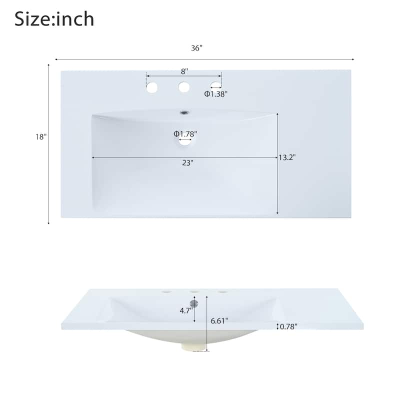 Bathroom Storage Cabinet Vanity with 2 Drawers and shelf