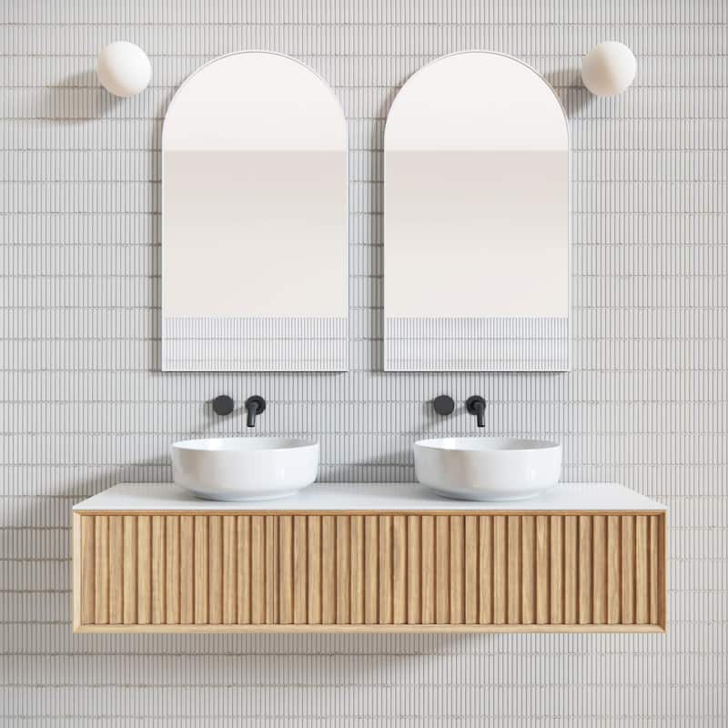 Glass Warehouse SF-ARC-22X38 Kira 22" W x 38" H Contemporary Arched - White