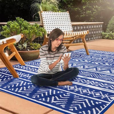 Portable Plastic Carpet Blanket Indoor Outdoor Activity for Picnic - 59.84 in * 96.06 in * 0.07 in
