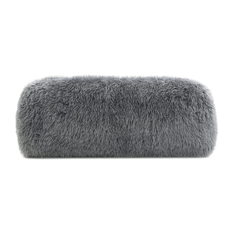Furniture of America Cynra Modern 82-inch Faux Fur Sofa with Ball Pillow