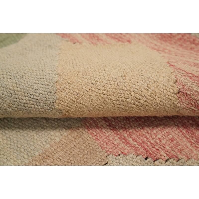 Hand Woven Oriental 100% Wool Carpet Southwestern Modern Multi-Colored Kilim Area Rug - 8' 11'' X 5' 10''