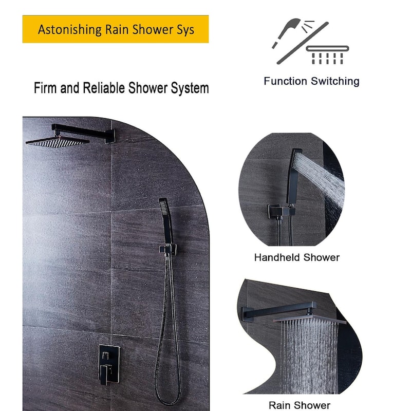 Shower Faucet System Combo Kit with Head in Bronze(Valve Included)