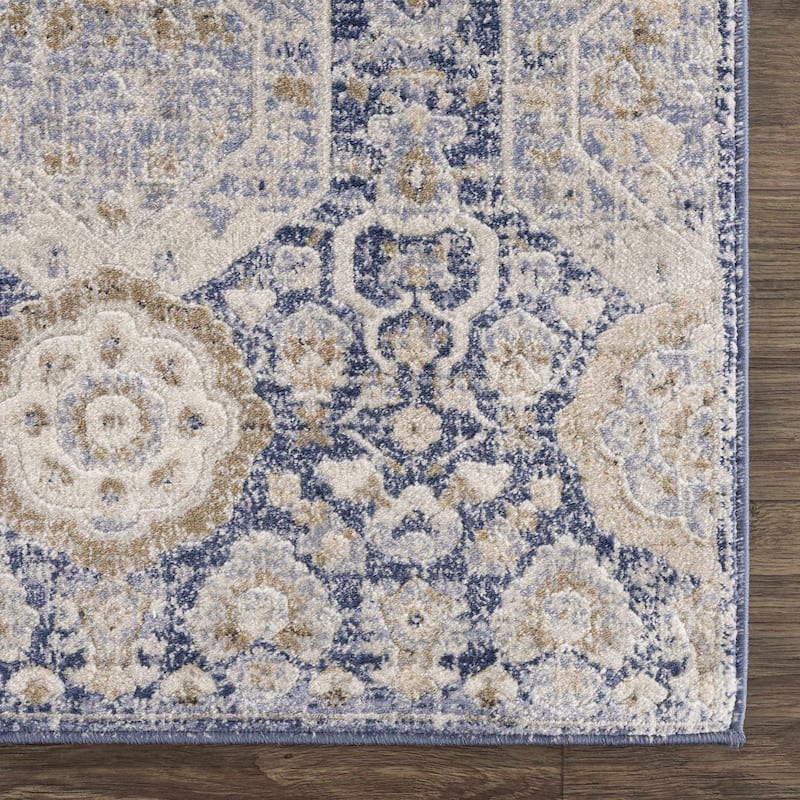 Hauteloom Bluffs Living Room, Bedroom Area Rug - Beige, Denim, Gray - 2' x 2'11"