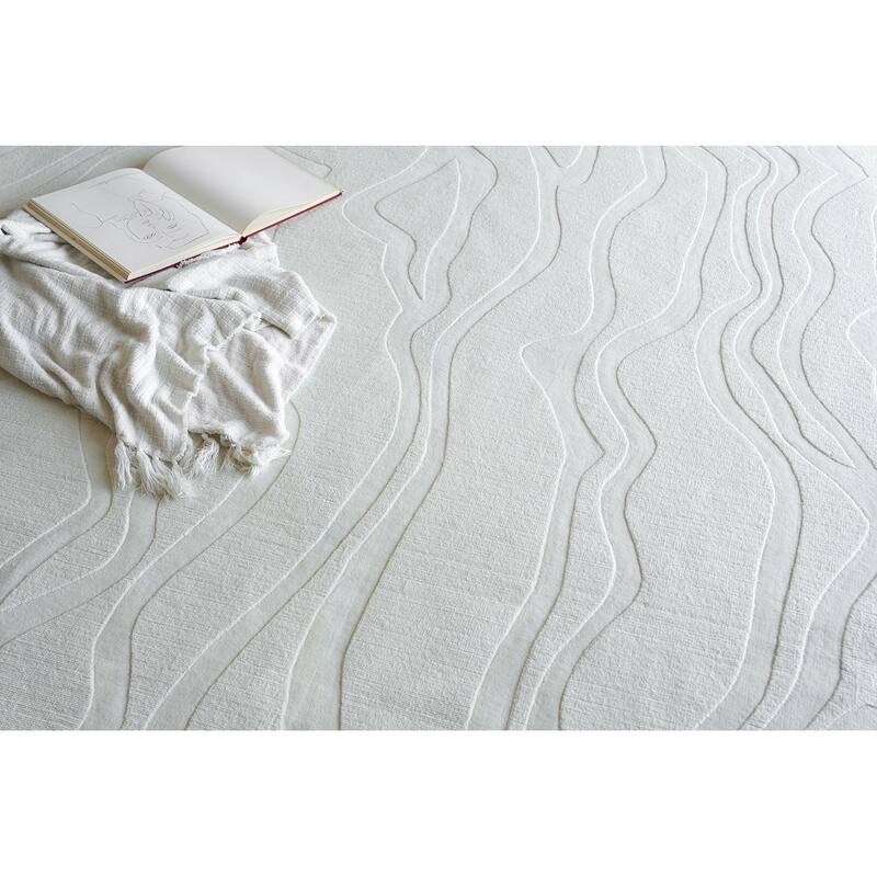 Exquisite Rugs Tempo Handmade Handloomed New Zealand Wool Ivory Area Rug