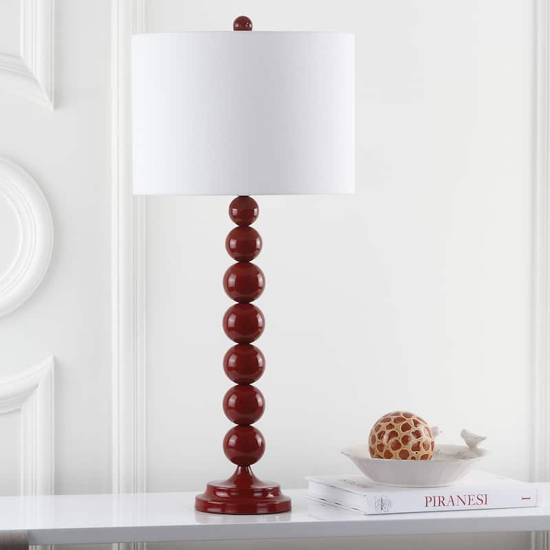 SAFAVIEH Lighting Mechelle 31-inch Stacked Ball White Table Lamp (Set of 2) - 14"x14"x31.5" - 14Wx14Dx32H