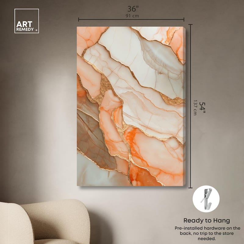 Peach Agate Flow Canvas by Art Remedy, Gallery Wrapped