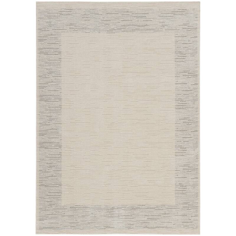 Nourison Santa Cruz Indoor Abstract Area Rug - Grey/Ivory - 5' 3" x 7' 3" - Rectangle