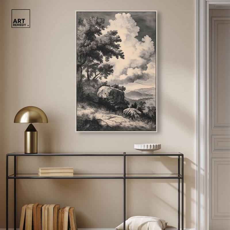 Chiaroscuro Cliffs Canvas by Art Remedy