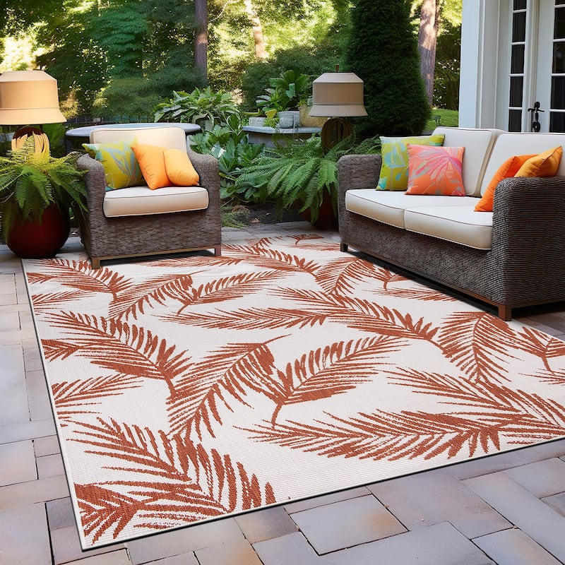 World Rug Gallery Nature Inspired Floral Indoor/Outdoor Area Rug