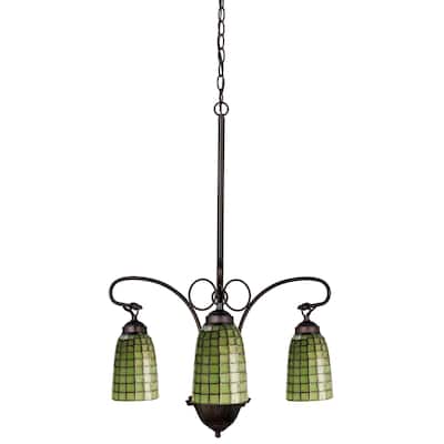 Meyda Tiffany Terra Verde 3 Light 20-1/2" Wide Chandelier with Tiffany