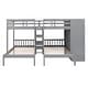 preview thumbnail 6 of 34, Minimalist Design Full-Over-Twin-Twin Bunk Bed with 3 drawers,Shelves, Wardrobe and Mirror,Store Books,Display Decorations