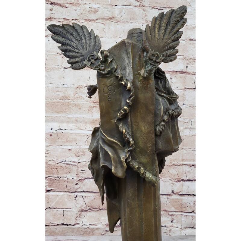 Mythical Fantasy Winged Goddess Angel Queen On Throne - Bronze Original Art Sculpture