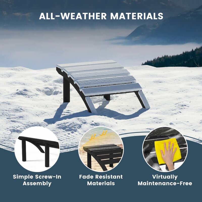 Polytrends Coastline Outdoor Poly Adirondack Ottoman
