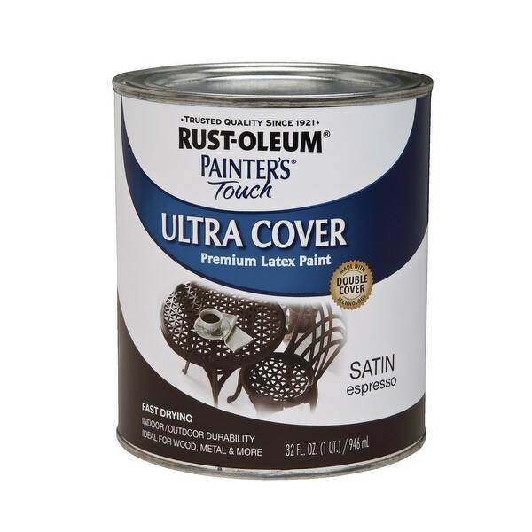 RustOleum 242018 Painter's Touch MultiPurpose BrushOn Paint, 1 Qt, Espresso Bed Bath