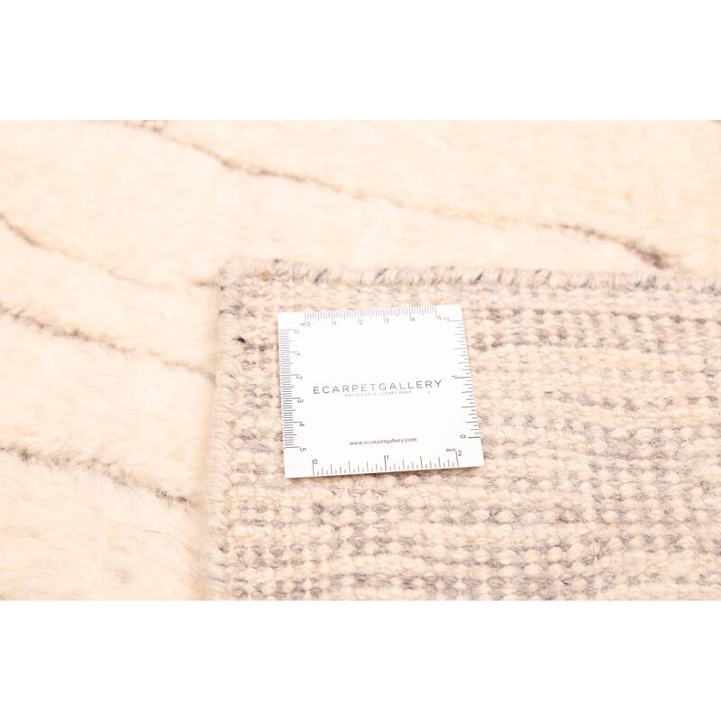 ECARPETGALLERY Hand-knotted Looma Cream Wool Rug - 8'0 x 10'1
