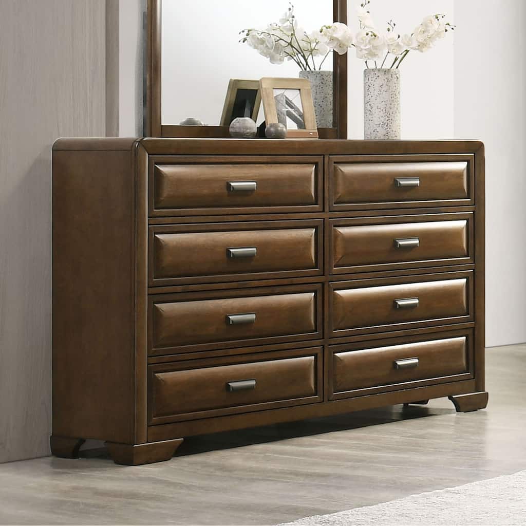 Furniture of America Collins Brown Solid Wood 8-Drawer Dresser